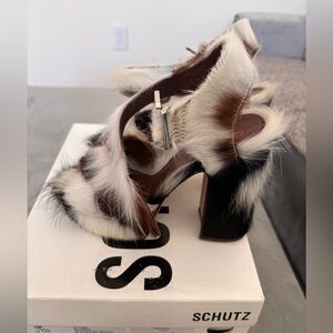 SCHUTZ Penelope Platform Fur Heels
